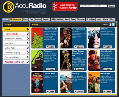 AccuRadioのパソコンサイト
